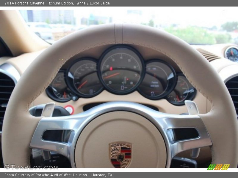 White / Luxor Beige 2014 Porsche Cayenne Platinum Edition