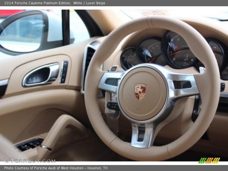 White / Luxor Beige 2014 Porsche Cayenne Platinum Edition