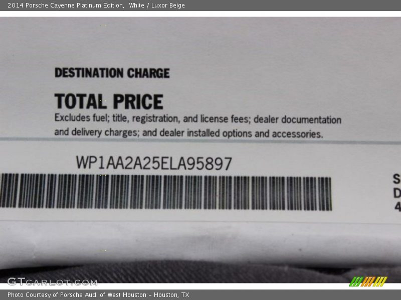 White / Luxor Beige 2014 Porsche Cayenne Platinum Edition