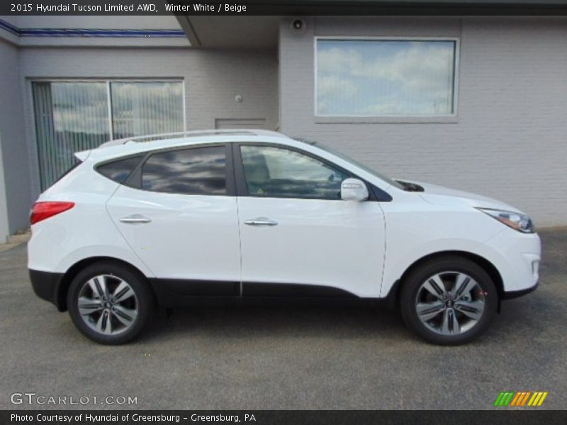 Winter White / Beige 2015 Hyundai Tucson Limited AWD