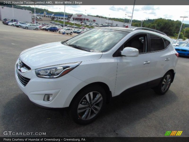 Winter White / Beige 2015 Hyundai Tucson Limited AWD