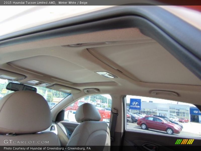 Winter White / Beige 2015 Hyundai Tucson Limited AWD