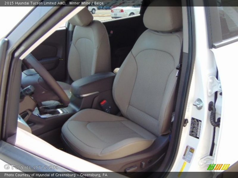Winter White / Beige 2015 Hyundai Tucson Limited AWD