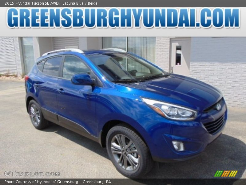 Laguna Blue / Beige 2015 Hyundai Tucson SE AWD