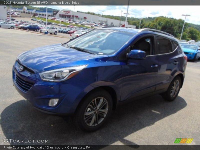 Laguna Blue / Beige 2015 Hyundai Tucson SE AWD