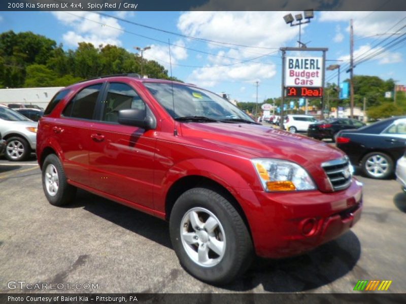 Spicy Red / Gray 2008 Kia Sorento LX 4x4