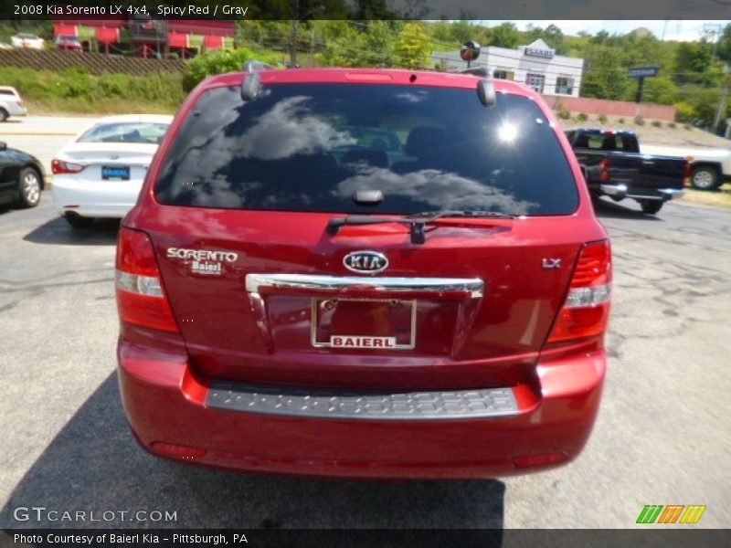 Spicy Red / Gray 2008 Kia Sorento LX 4x4