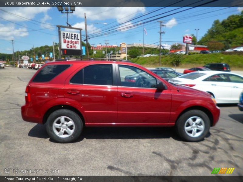 Spicy Red / Gray 2008 Kia Sorento LX 4x4