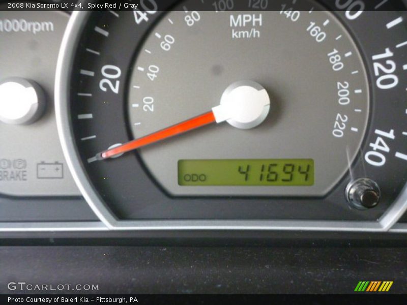 Spicy Red / Gray 2008 Kia Sorento LX 4x4