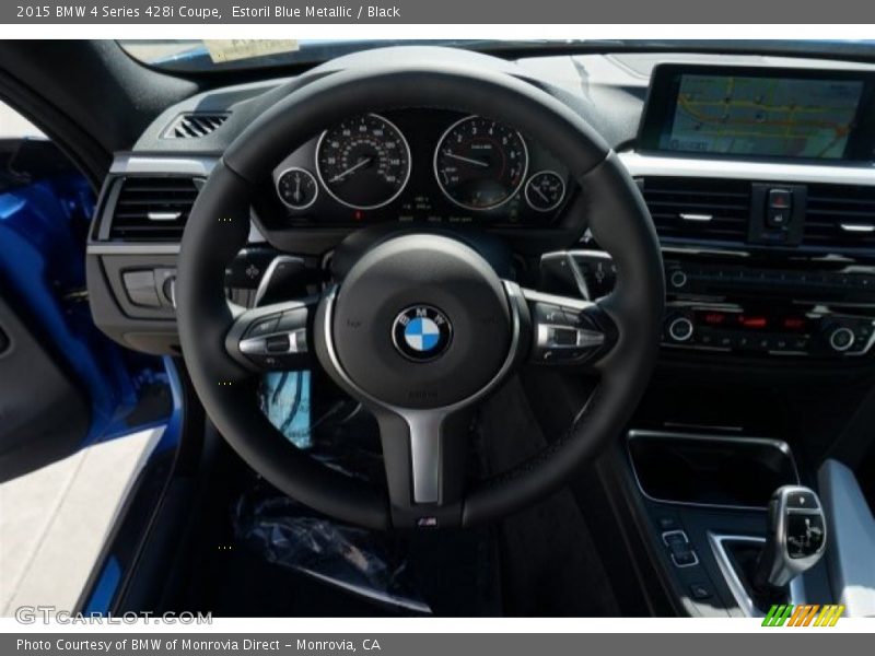 Estoril Blue Metallic / Black 2015 BMW 4 Series 428i Coupe