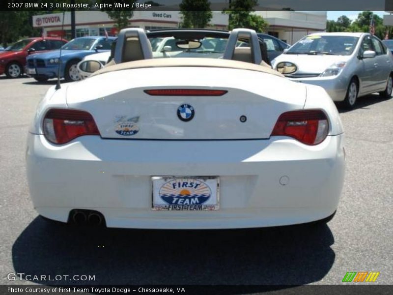 Alpine White / Beige 2007 BMW Z4 3.0i Roadster