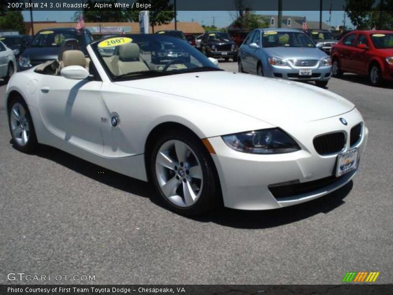 Alpine White / Beige 2007 BMW Z4 3.0i Roadster