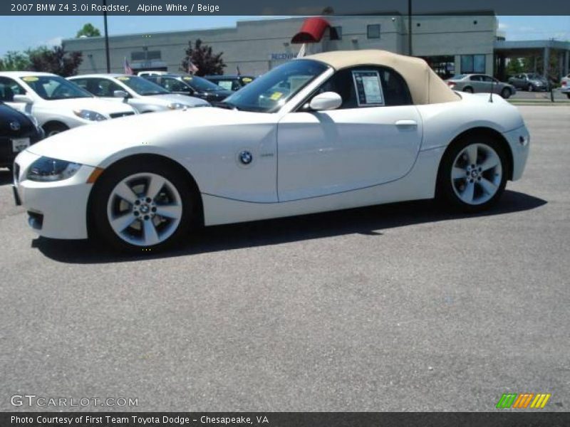 Alpine White / Beige 2007 BMW Z4 3.0i Roadster