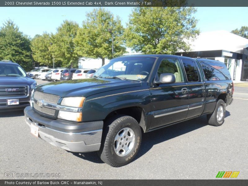 Dark Green Metallic / Tan 2003 Chevrolet Silverado 1500 LS Extended Cab 4x4