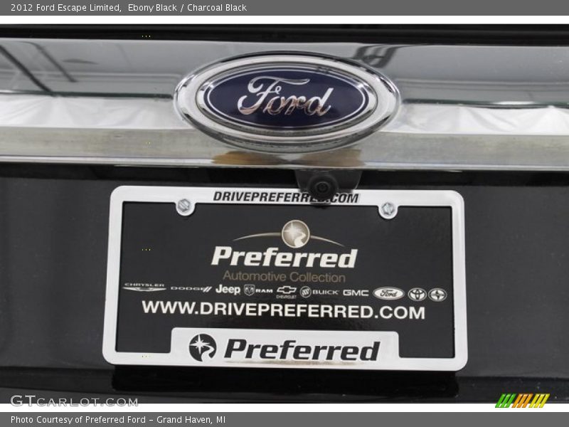 Ebony Black / Charcoal Black 2012 Ford Escape Limited