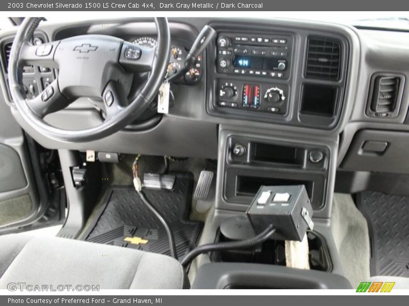 Dark Gray Metallic / Dark Charcoal 2003 Chevrolet Silverado 1500 LS Crew Cab 4x4