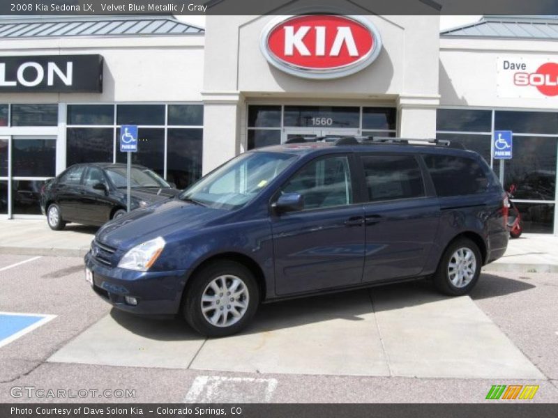 Velvet Blue Metallic / Gray 2008 Kia Sedona LX