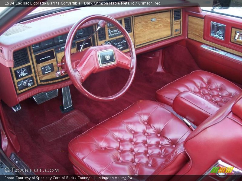 Dark Crimson Maple Metallic / Crimson Red 1984 Cadillac Eldorado Biarritz Convertible