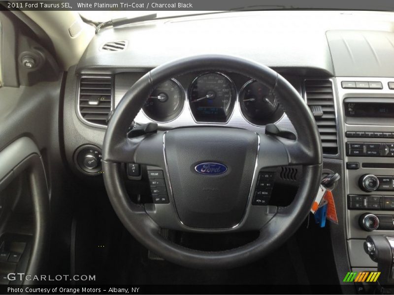 White Platinum Tri-Coat / Charcoal Black 2011 Ford Taurus SEL