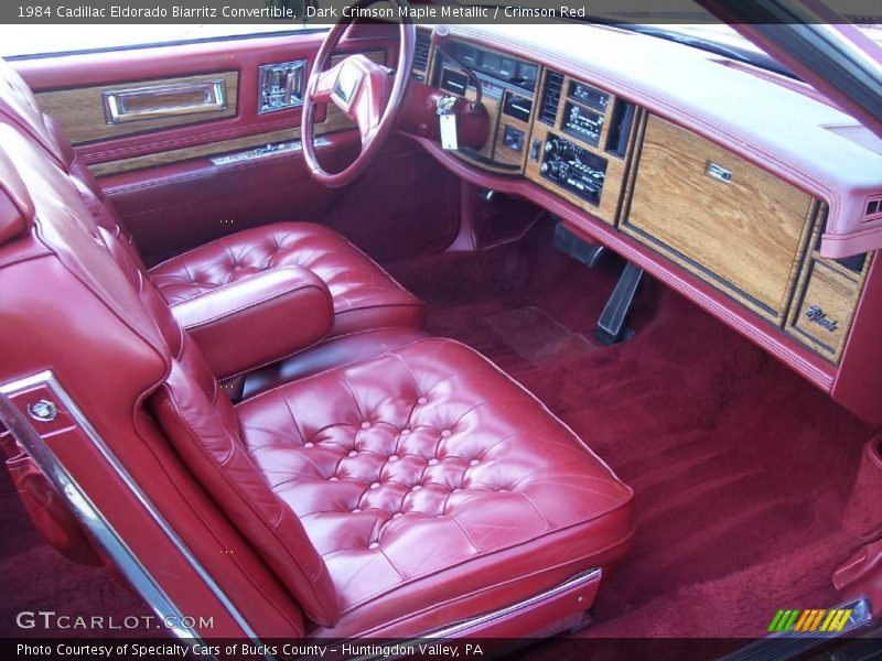 Dark Crimson Maple Metallic / Crimson Red 1984 Cadillac Eldorado Biarritz Convertible