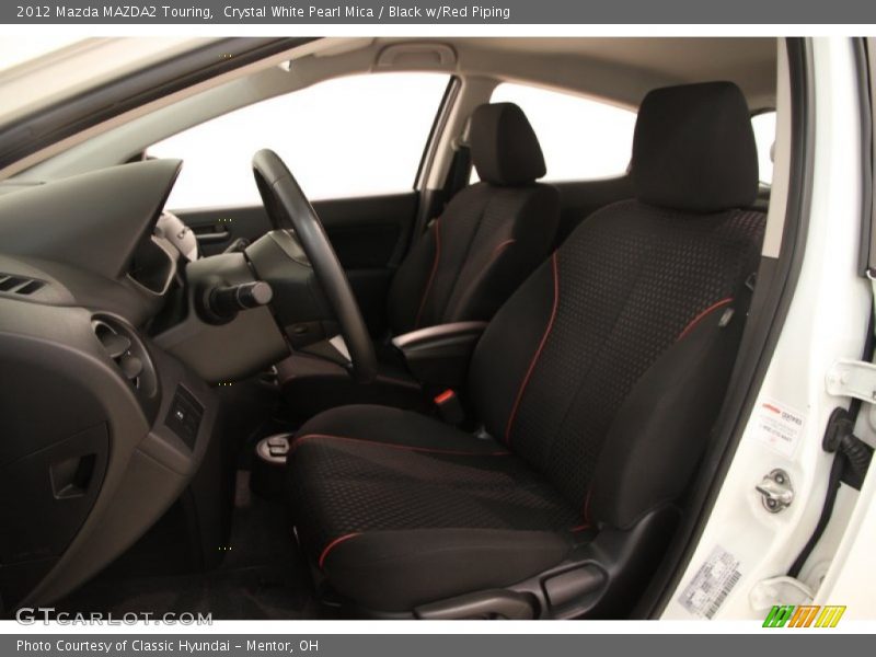 Crystal White Pearl Mica / Black w/Red Piping 2012 Mazda MAZDA2 Touring