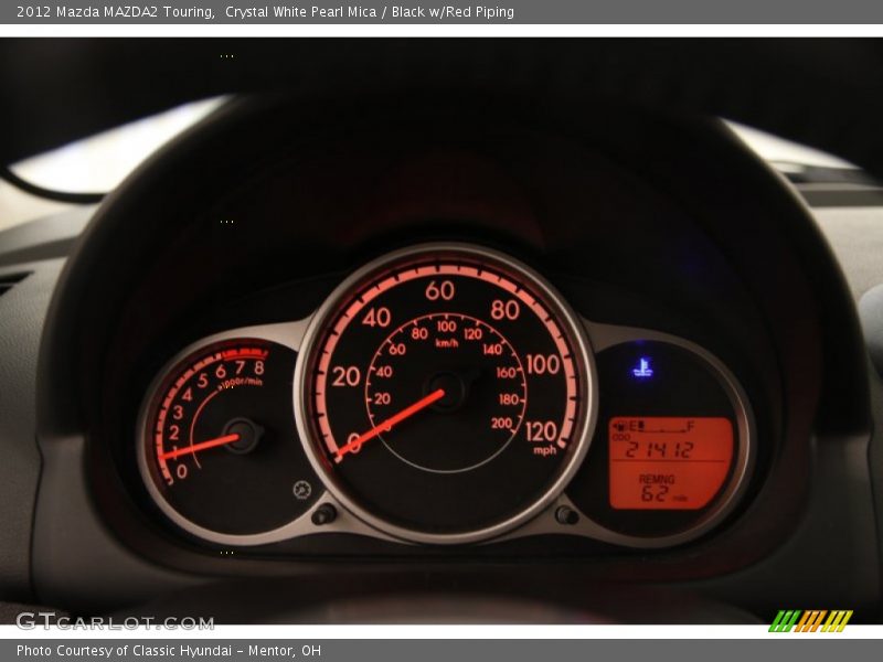 Crystal White Pearl Mica / Black w/Red Piping 2012 Mazda MAZDA2 Touring