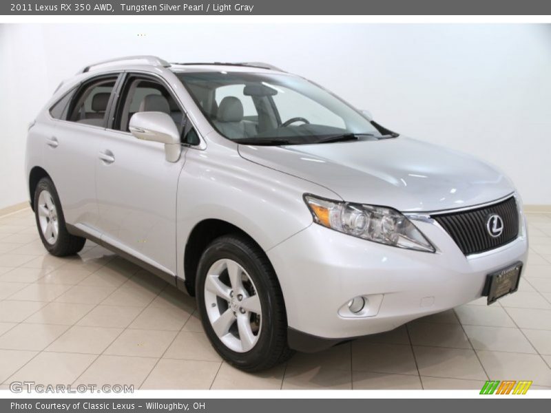 Tungsten Silver Pearl / Light Gray 2011 Lexus RX 350 AWD
