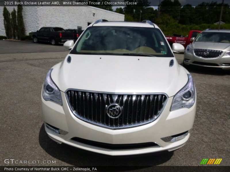 White Diamond Tricoat / Choccachino/Cocoa 2015 Buick Enclave Leather AWD