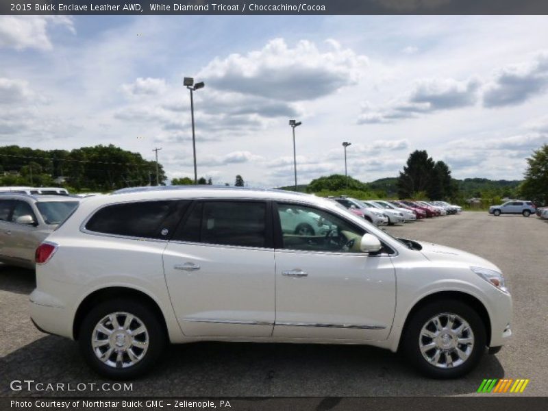 White Diamond Tricoat / Choccachino/Cocoa 2015 Buick Enclave Leather AWD