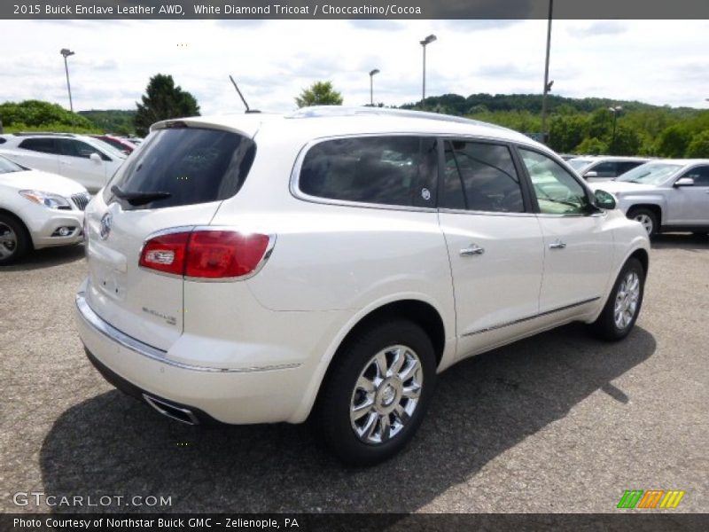 White Diamond Tricoat / Choccachino/Cocoa 2015 Buick Enclave Leather AWD