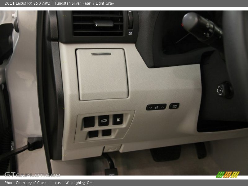 Tungsten Silver Pearl / Light Gray 2011 Lexus RX 350 AWD