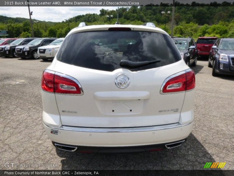 White Diamond Tricoat / Choccachino/Cocoa 2015 Buick Enclave Leather AWD