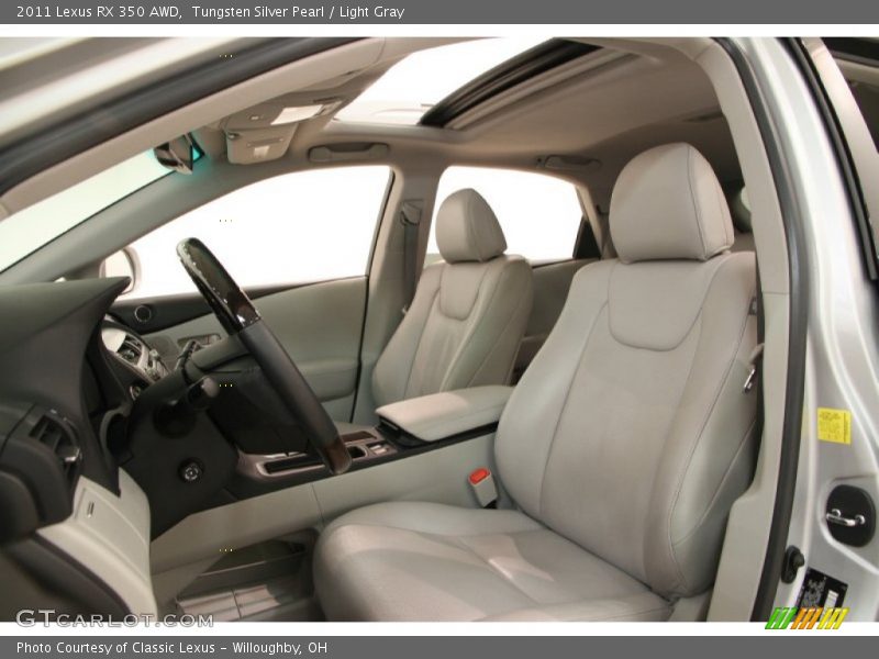 Tungsten Silver Pearl / Light Gray 2011 Lexus RX 350 AWD