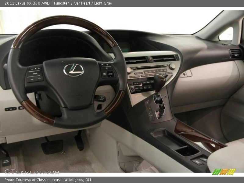 Tungsten Silver Pearl / Light Gray 2011 Lexus RX 350 AWD