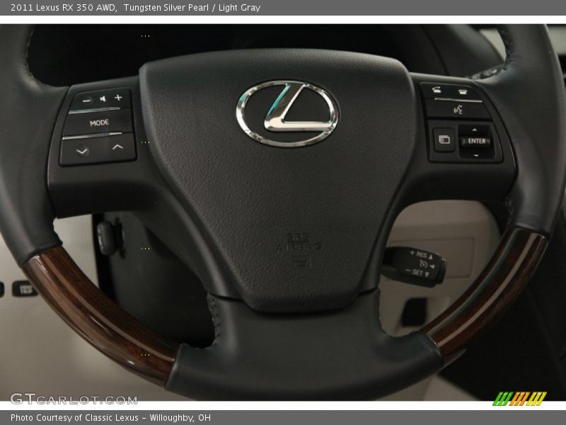 Tungsten Silver Pearl / Light Gray 2011 Lexus RX 350 AWD