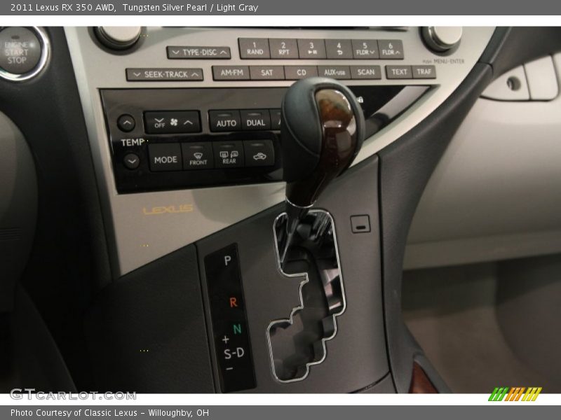 Tungsten Silver Pearl / Light Gray 2011 Lexus RX 350 AWD