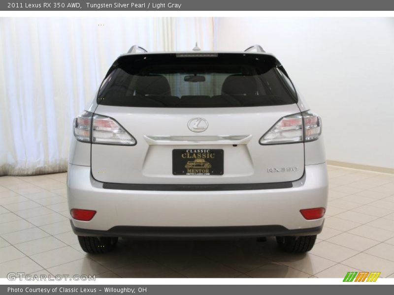 Tungsten Silver Pearl / Light Gray 2011 Lexus RX 350 AWD