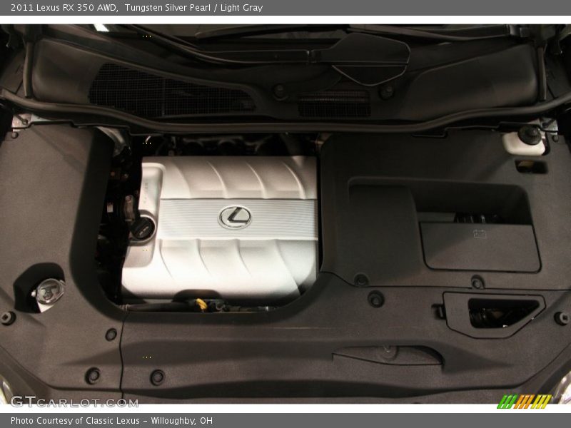 Tungsten Silver Pearl / Light Gray 2011 Lexus RX 350 AWD