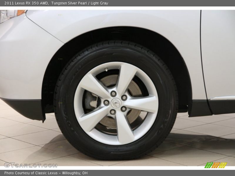 Tungsten Silver Pearl / Light Gray 2011 Lexus RX 350 AWD