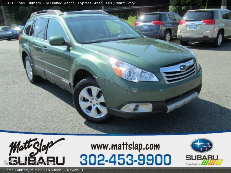 Cypress Green Pearl / Warm Ivory 2011 Subaru Outback 2.5i Limited Wagon