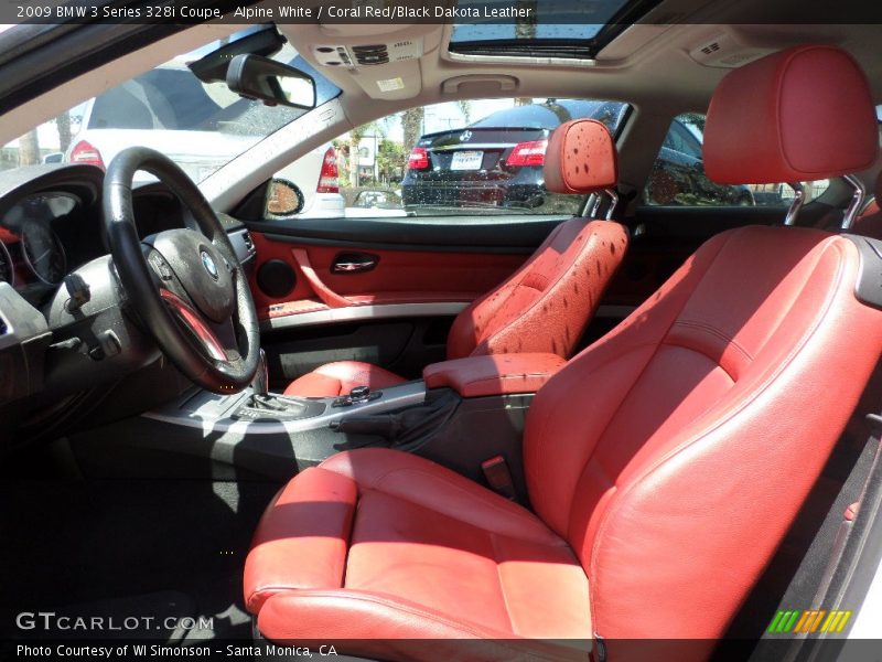 Alpine White / Coral Red/Black Dakota Leather 2009 BMW 3 Series 328i Coupe