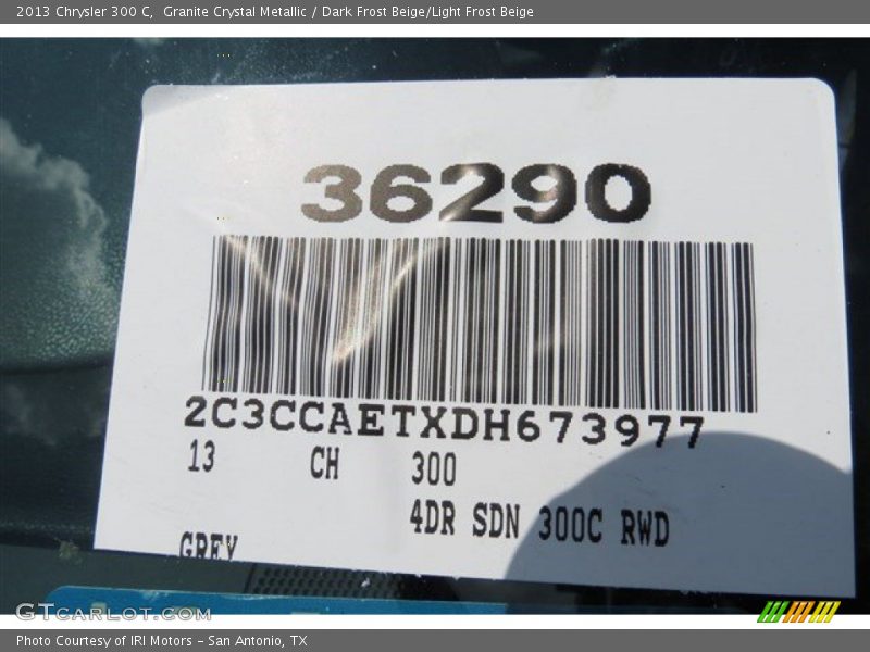 Granite Crystal Metallic / Dark Frost Beige/Light Frost Beige 2013 Chrysler 300 C