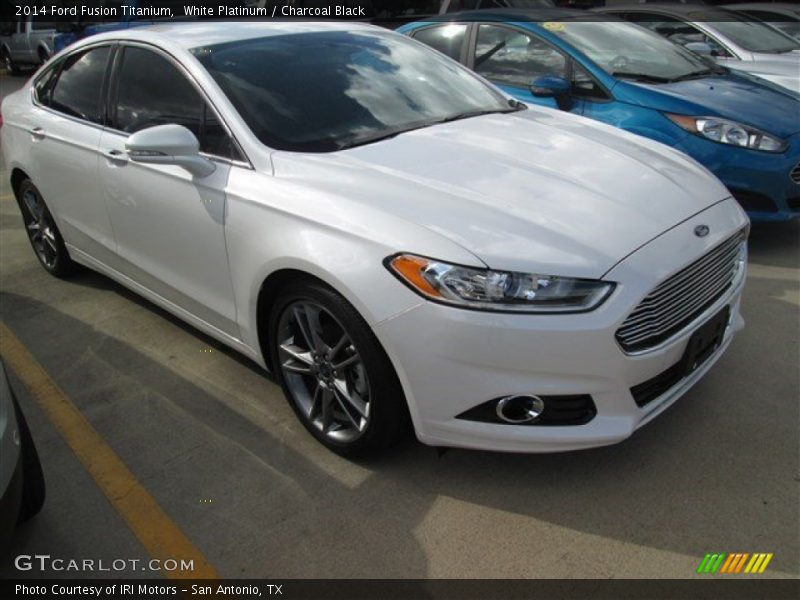 White Platinum / Charcoal Black 2014 Ford Fusion Titanium