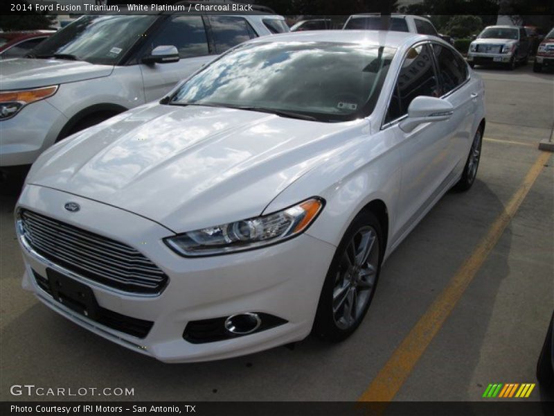 White Platinum / Charcoal Black 2014 Ford Fusion Titanium