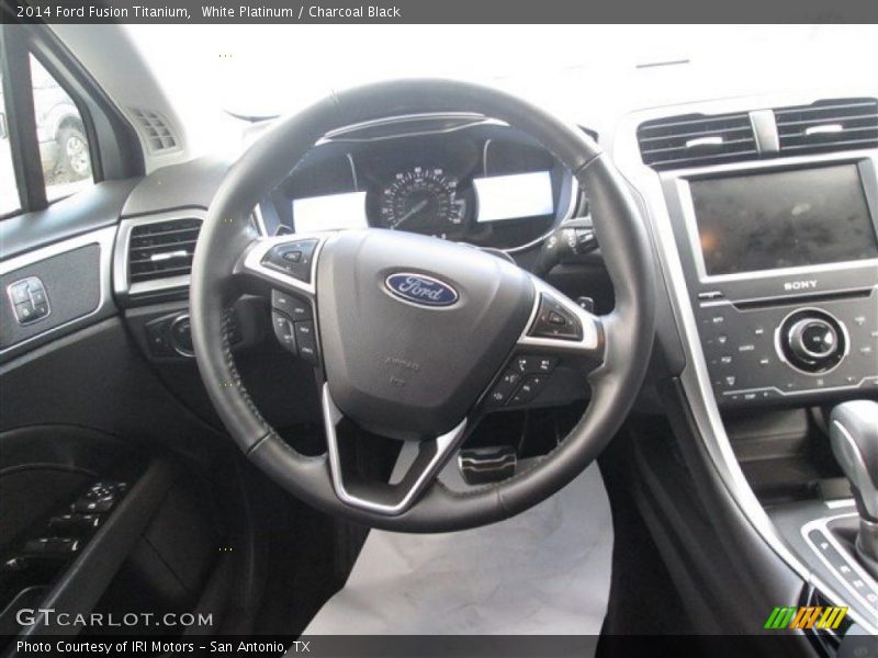 White Platinum / Charcoal Black 2014 Ford Fusion Titanium