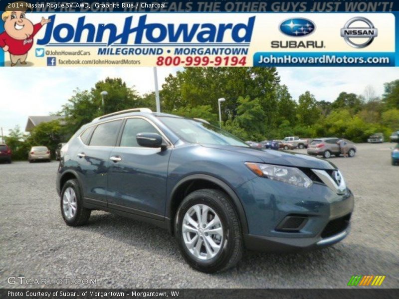 Graphite Blue / Charcoal 2014 Nissan Rogue SV AWD