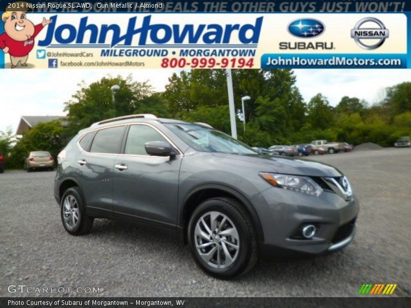 Gun Metallic / Almond 2014 Nissan Rogue SL AWD