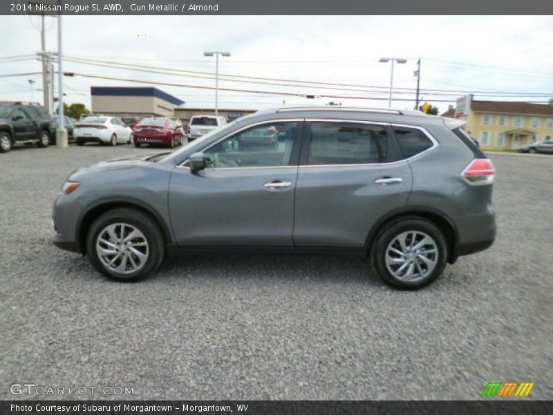 Gun Metallic / Almond 2014 Nissan Rogue SL AWD