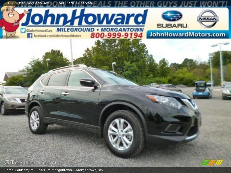 Super Black / Charcoal 2014 Nissan Rogue SV AWD