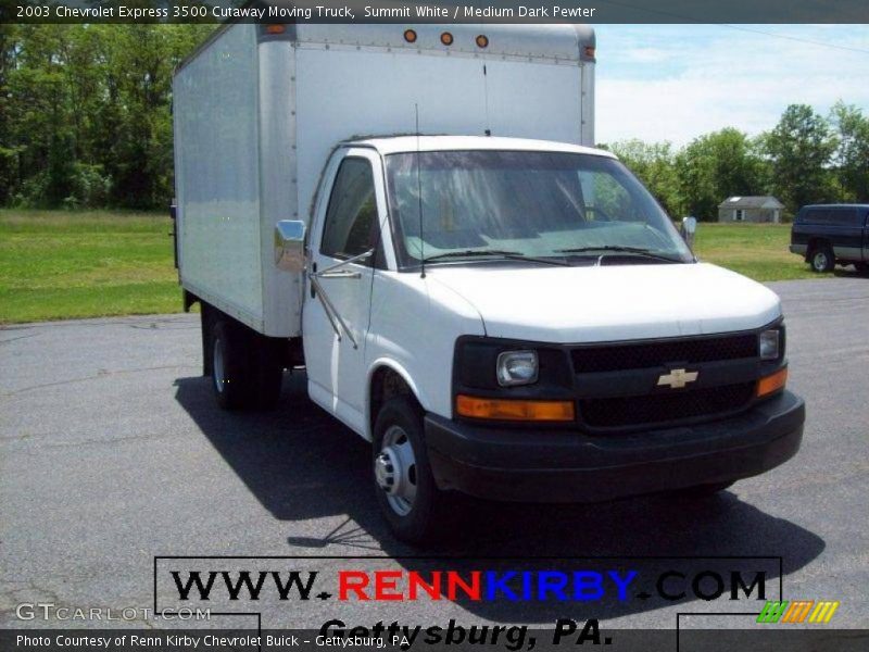 Summit White / Medium Dark Pewter 2003 Chevrolet Express 3500 Cutaway Moving Truck